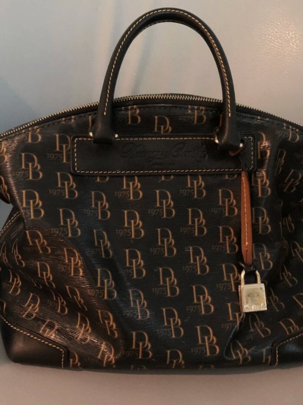 Authentic Dooney & Bourke Florentine Vacchetta Leather Dome Satchel Bag